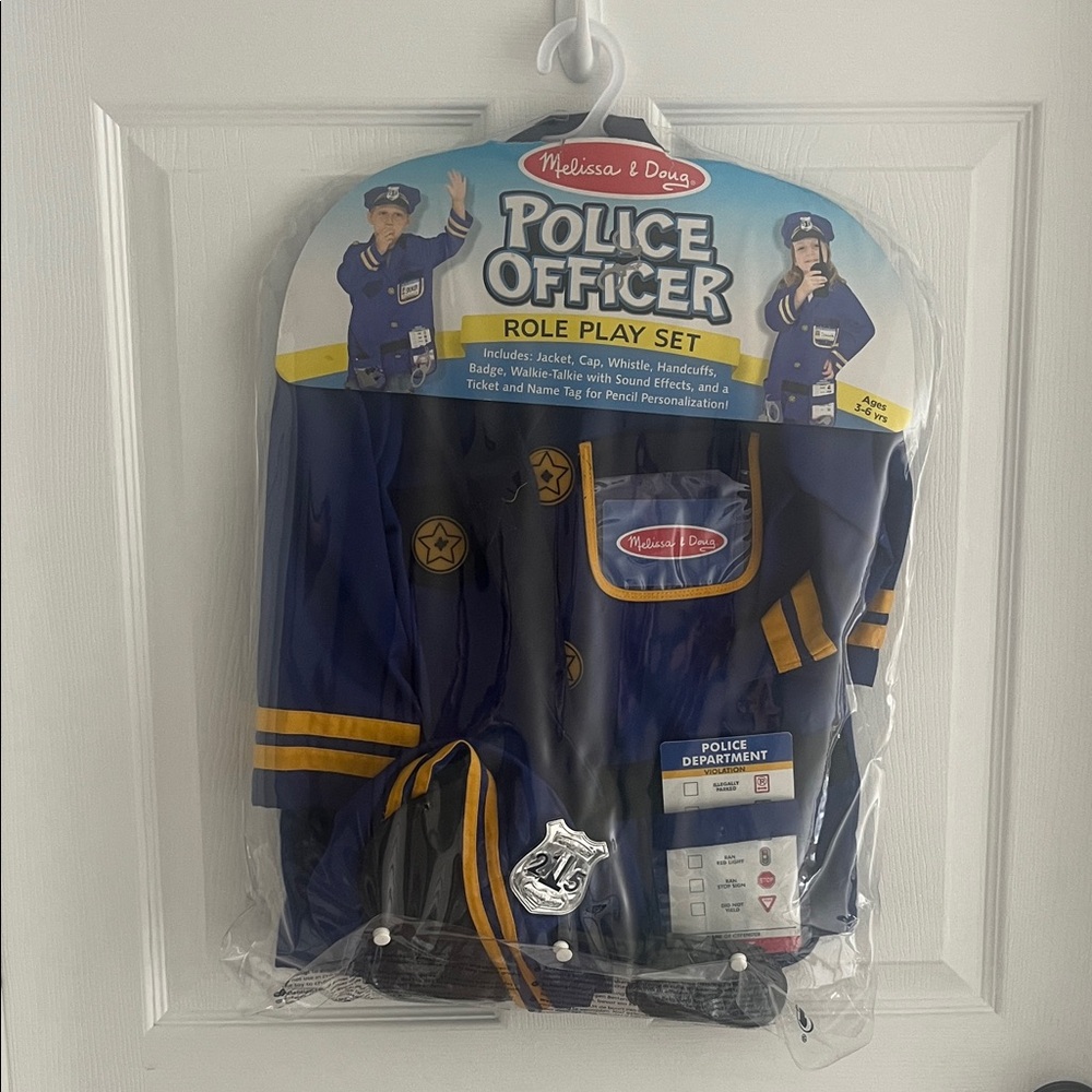 Melissa & Doug Police Officer Costume Set - Blue and Yellow